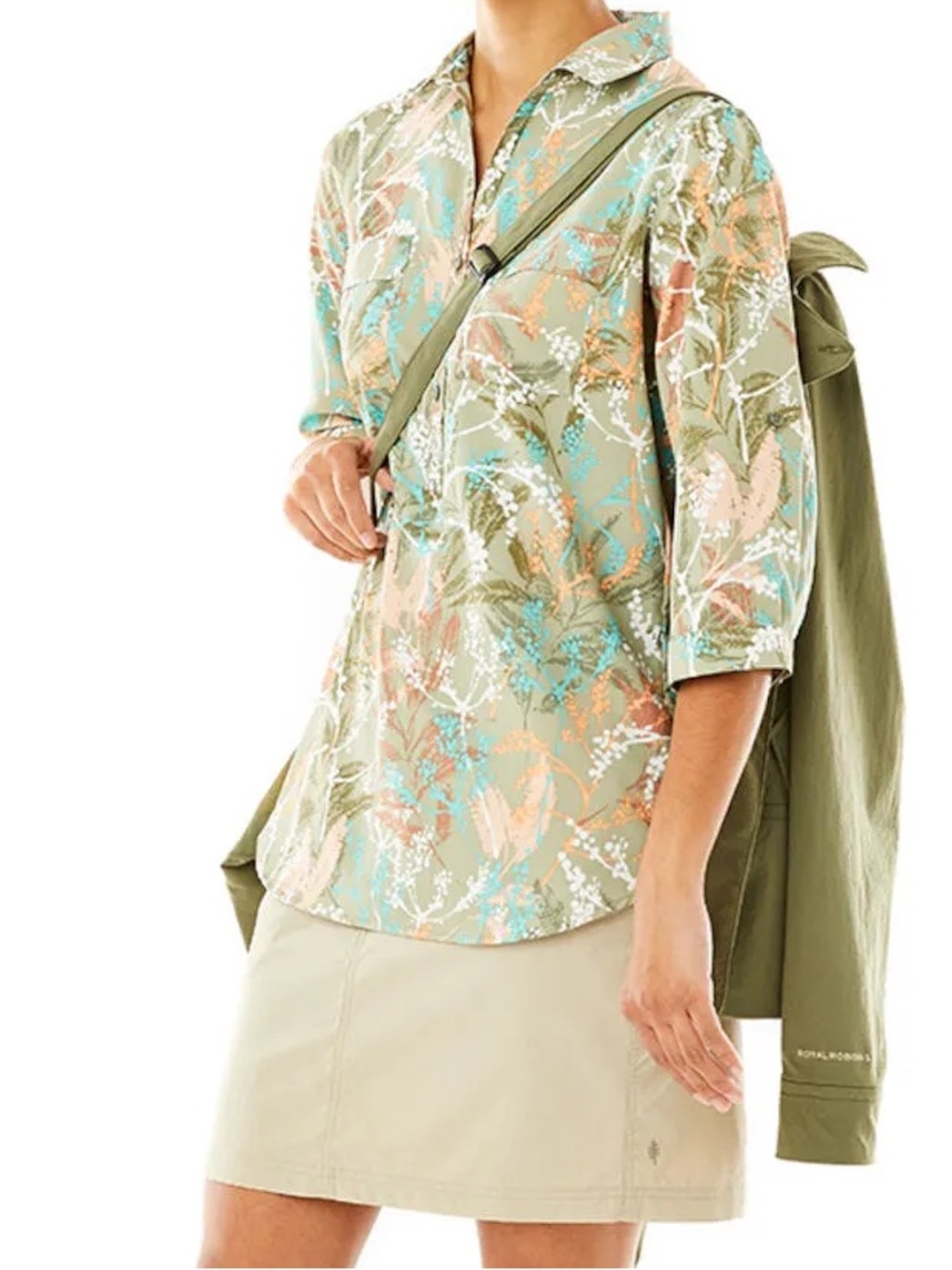 Royal Robbins Women's Expedition Tunic Print - Tea | Size M | TempraTech™ Travel